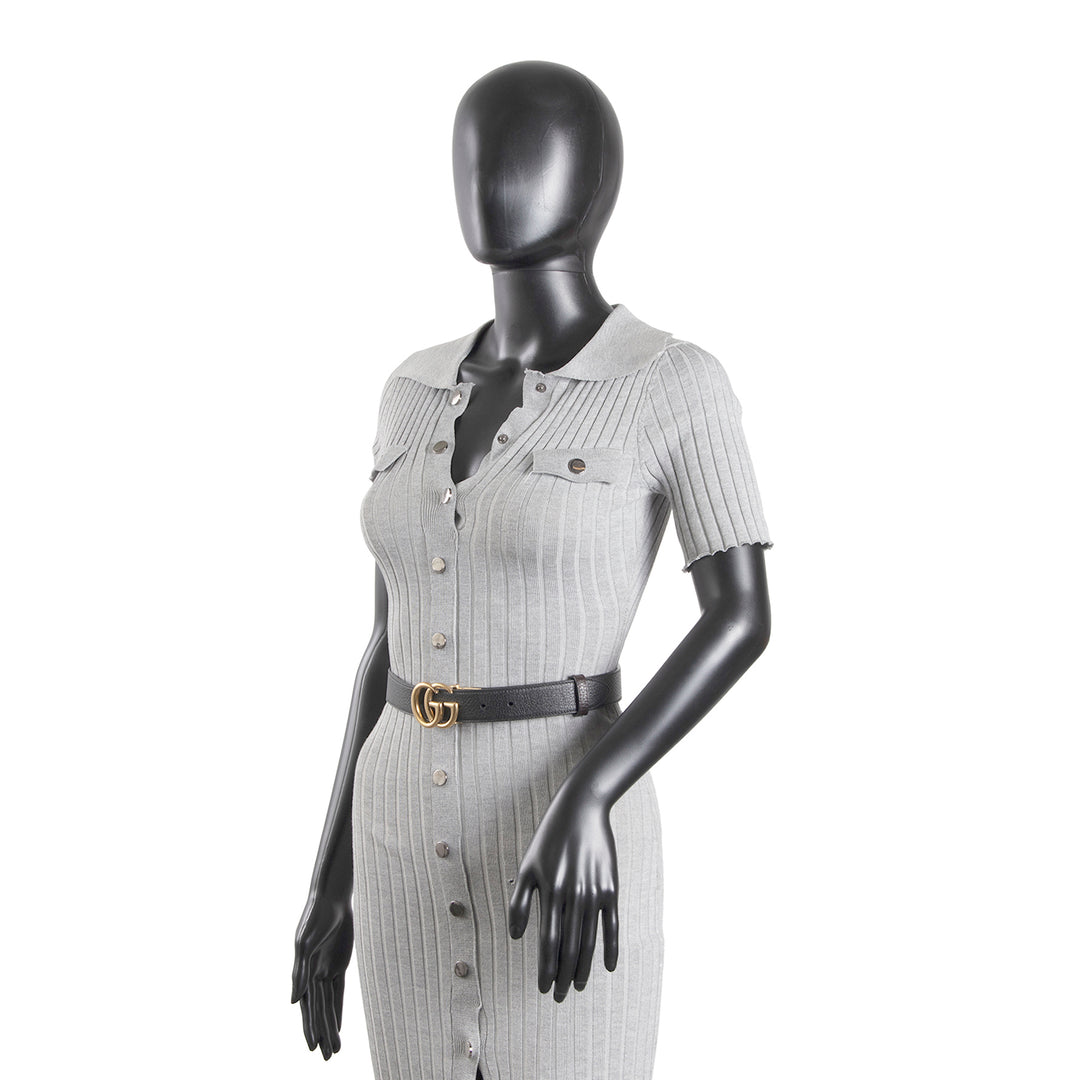 GUCCI Leather Marmont Reversible Belt - Black/Brown