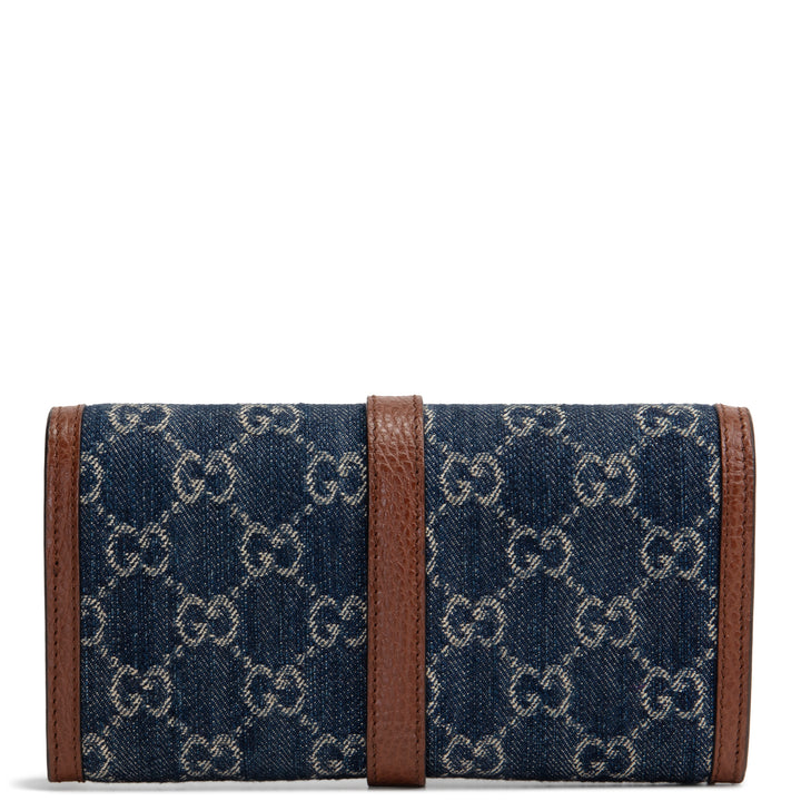 GUCCI GG Denim Jackie 1961 Chain Wallet
