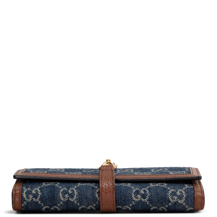 GUCCI GG Denim Jackie 1961 Chain Wallet