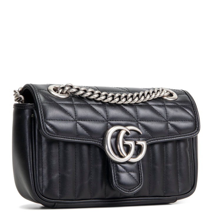 GUCCI Matelasse Marmont Aria Bag - Black