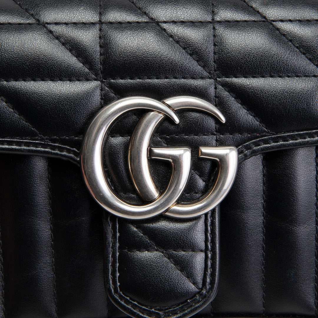 GUCCI Matelasse Marmont Aria Bag - Black