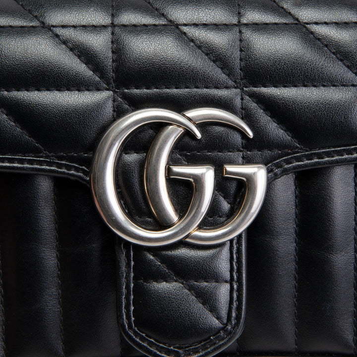 GUCCI Matelasse Marmont Aria Bag - Black