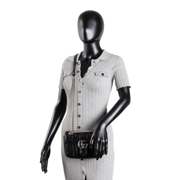 GUCCI Matelasse Marmont Aria Bag - Black