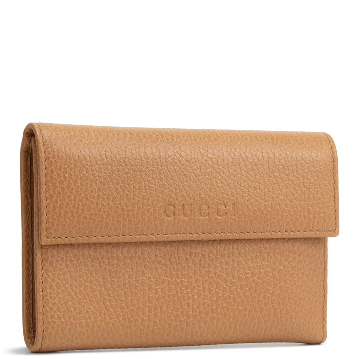 GUCCI Leather French Wallet - Cognac