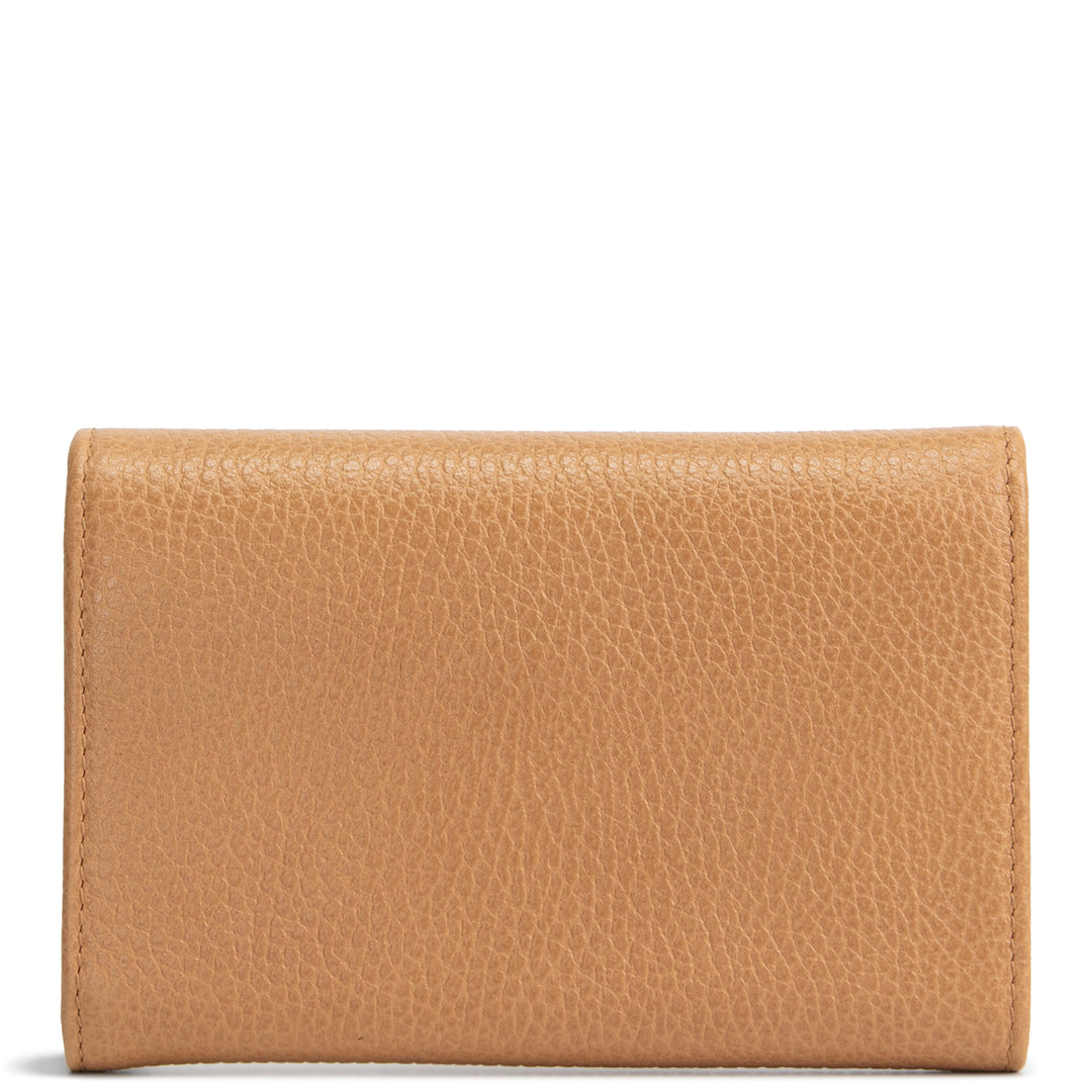 GUCCI Leather French Wallet - Cognac