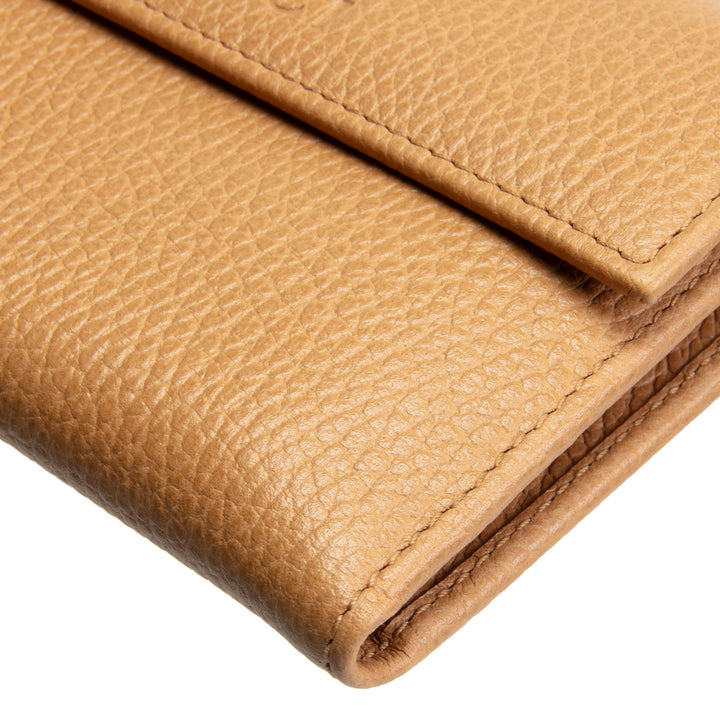 GUCCI Leather French Wallet - Cognac