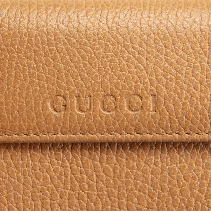 GUCCI Leather French Wallet - Cognac