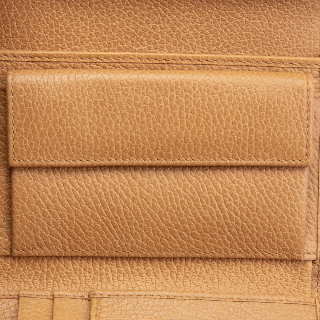 GUCCI Leather French Wallet - Cognac