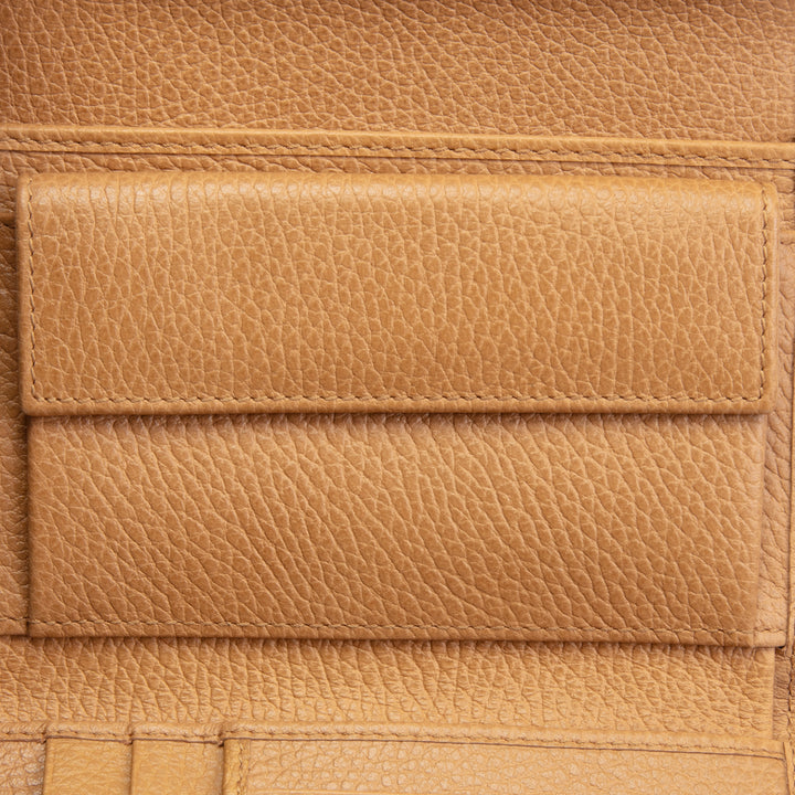 GUCCI Leather French Wallet - Cognac