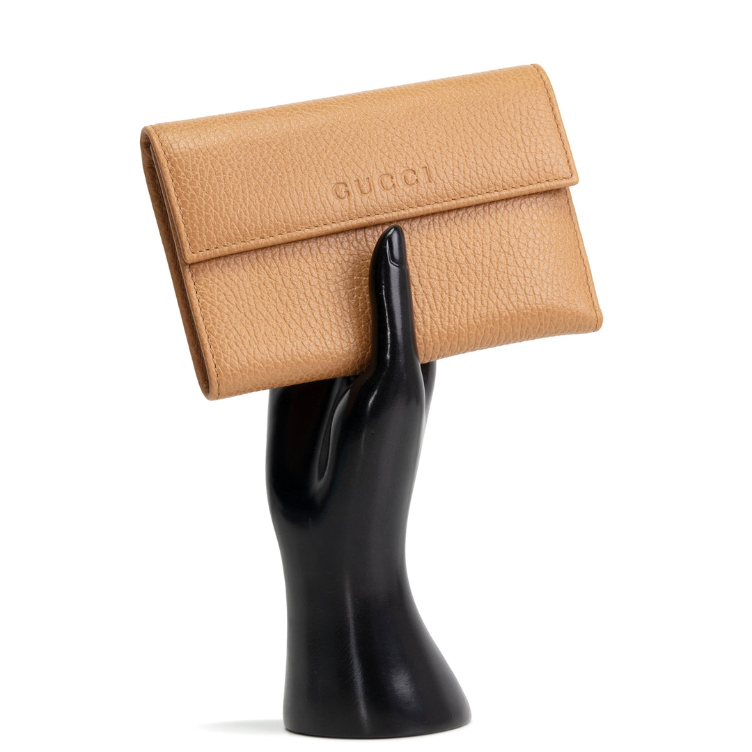 GUCCI Leather French Wallet - Cognac
