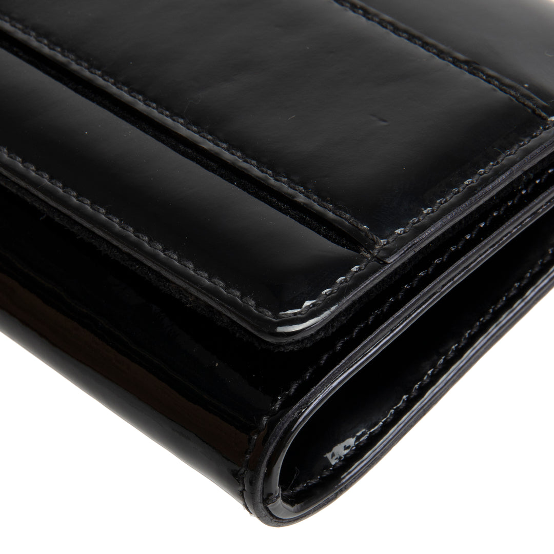 GUCCI Patent Romy Clutch - Black