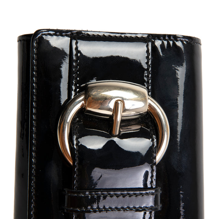 GUCCI Patent Romy Clutch - Black