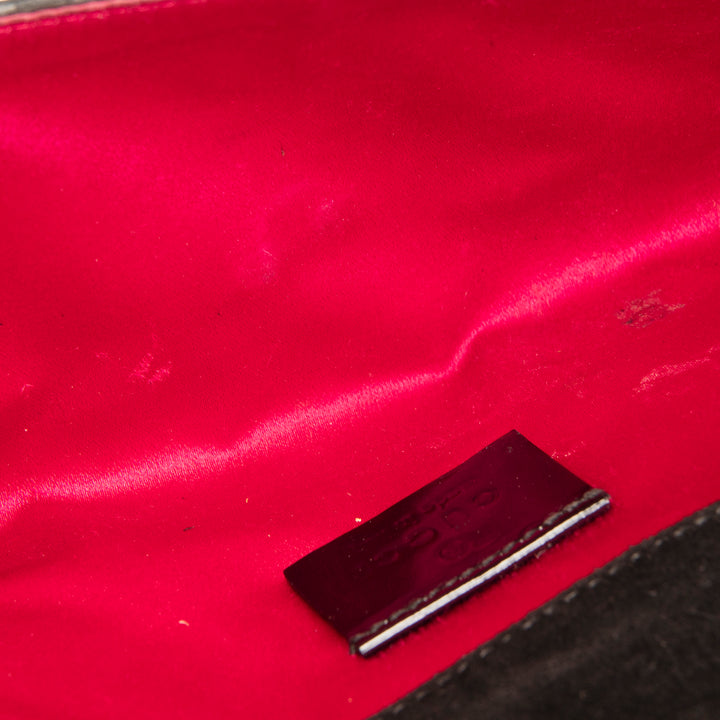 GUCCI Patent Romy Clutch - Black