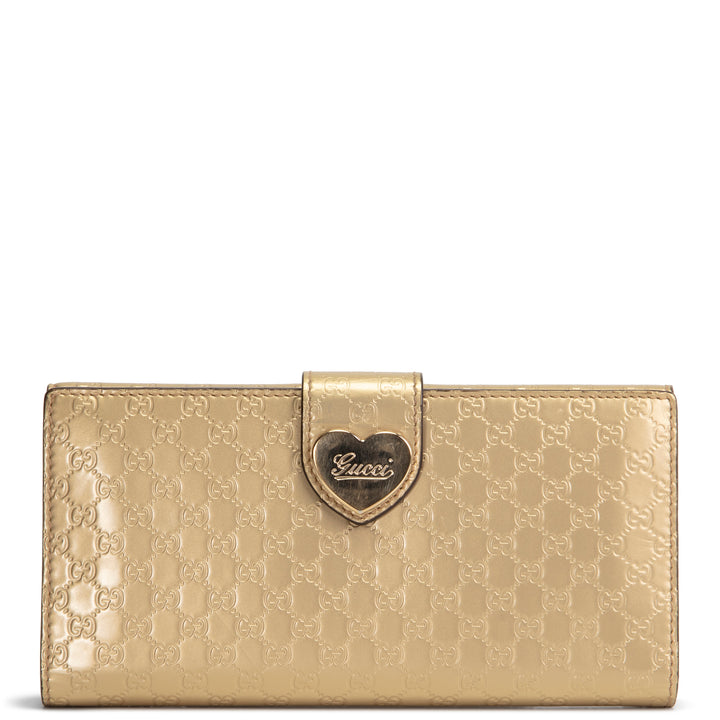 GUCCI Patent Guccissima Heart Wallet OUTLET FINAL SALE