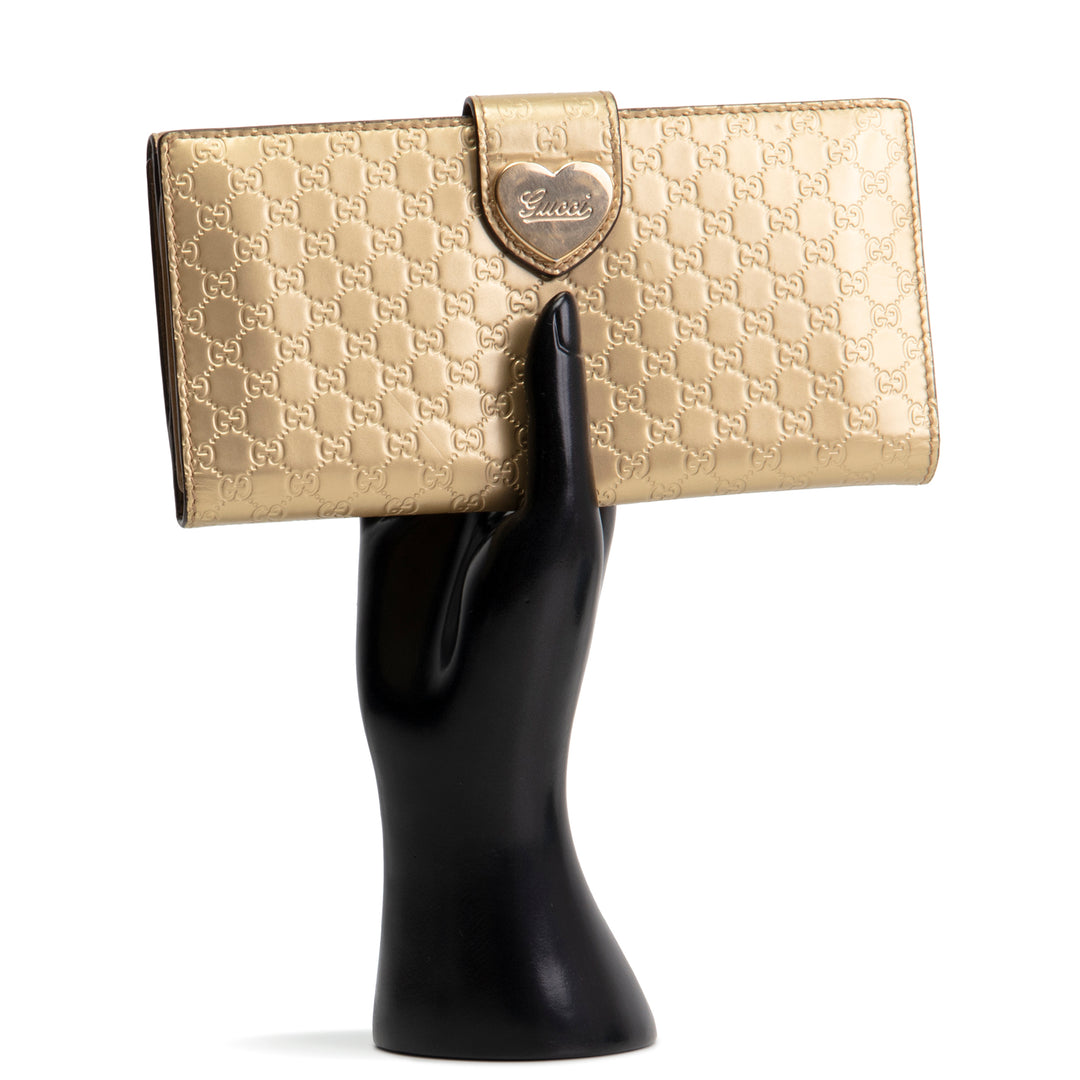 GUCCI Patent Guccissima Heart Wallet OUTLET FINAL SALE