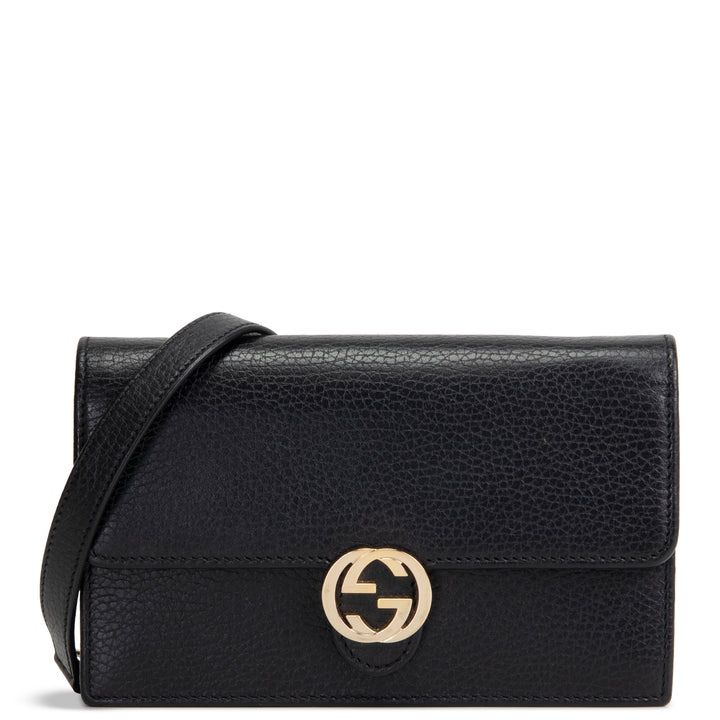 GUCCI Dollar Wallet on Chain - Black OUTLET FINAL SALE