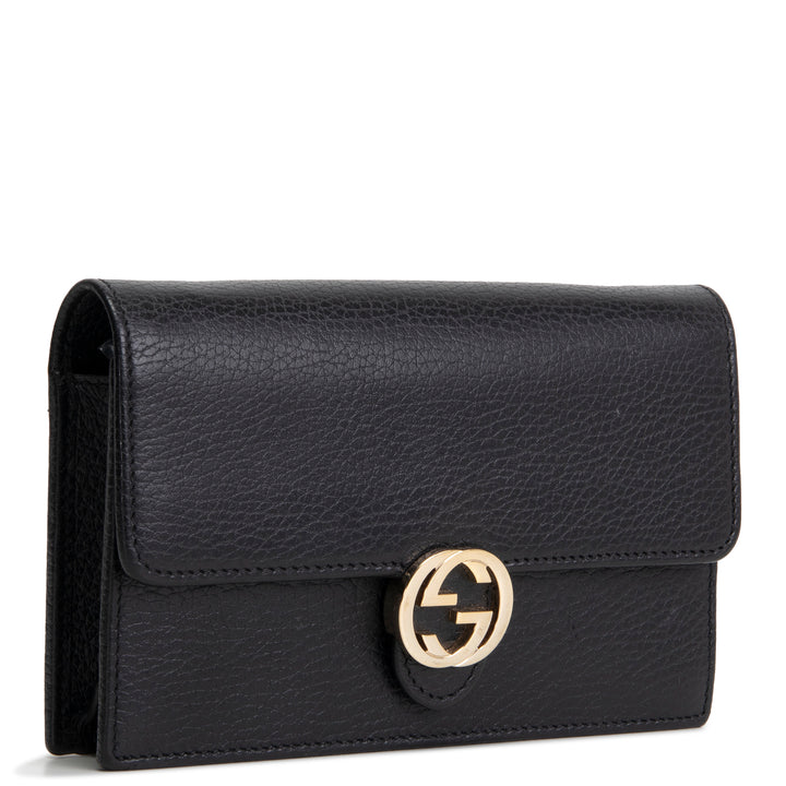 GUCCI Dollar Wallet on Chain - Black OUTLET FINAL SALE