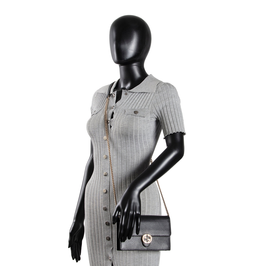 GUCCI Dollar Wallet on Chain - Black OUTLET FINAL SALE