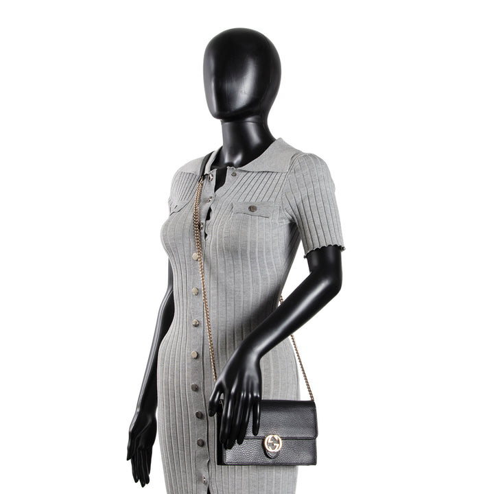 GUCCI Dollar Wallet on Chain - Black OUTLET FINAL SALE