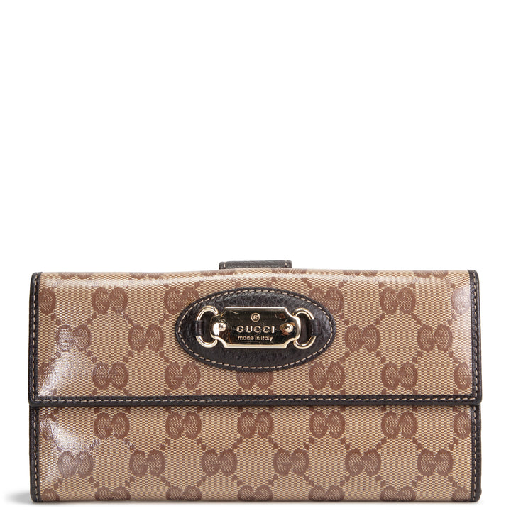 GUCCI GG Crystal Continental Wallet - Beige & Ebony