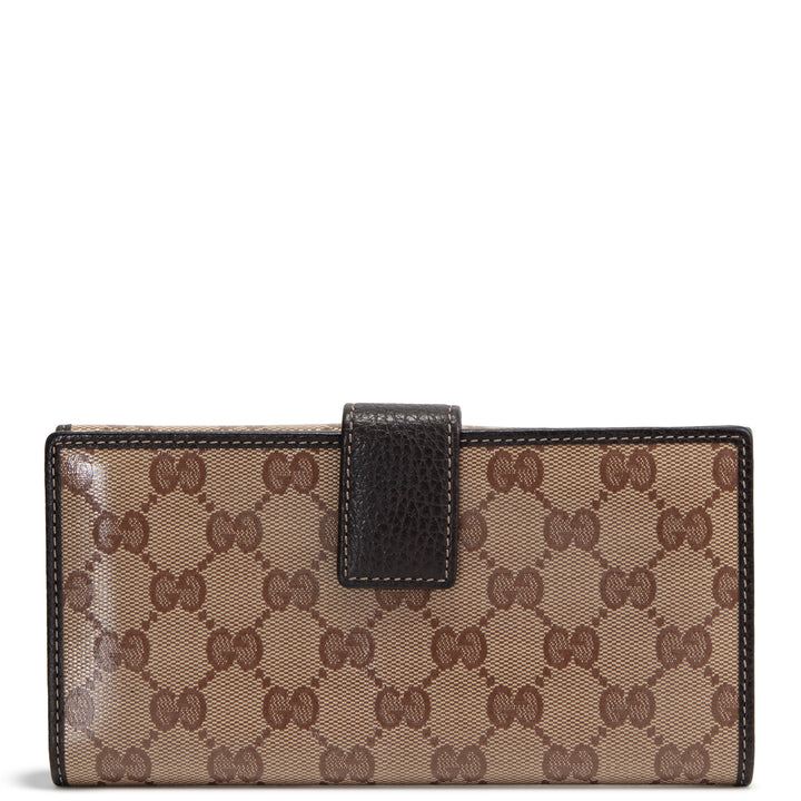 GUCCI GG Crystal Continental Wallet - Beige & Ebony