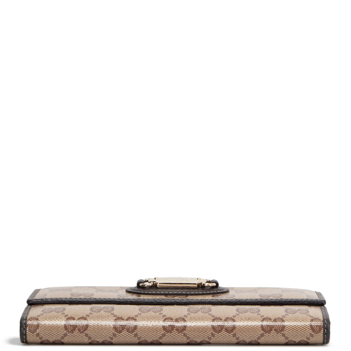 GUCCI GG Crystal Continental Wallet - Beige & Ebony