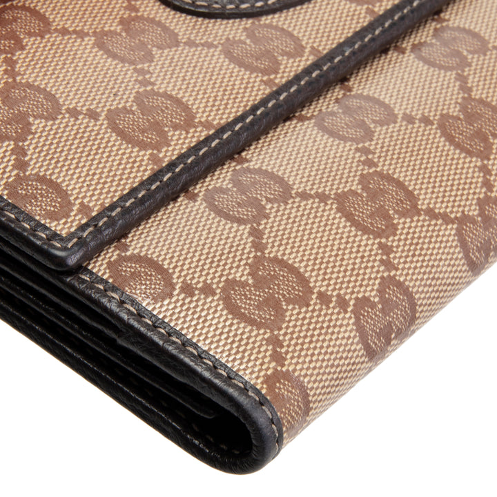 GUCCI GG Crystal Continental Wallet - Beige & Ebony