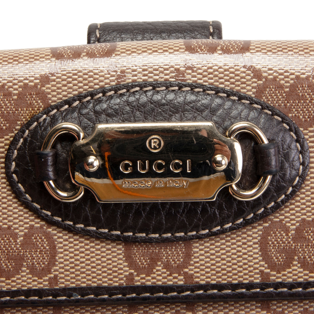 GUCCI GG Crystal Continental Wallet - Beige & Ebony
