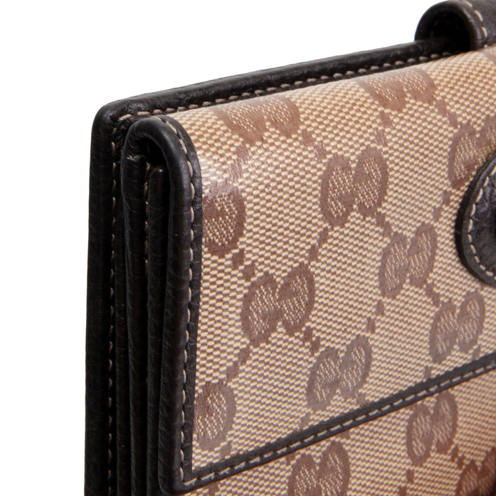 GUCCI GG Crystal Continental Wallet - Beige & Ebony