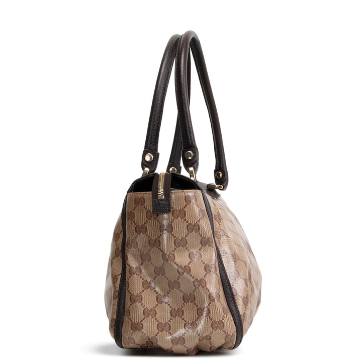 GUCCI GG Crystal Abbey D-Ring Shoulder Bag - Beige & Ebony