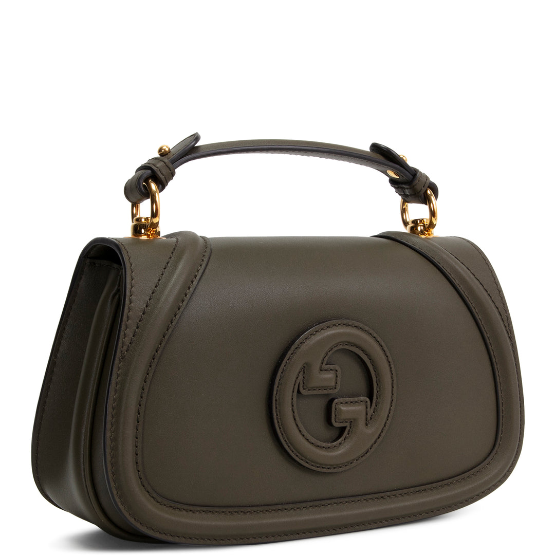 GUCCI Blondie Medium Top Handle Shoulder Bag - Olive Green