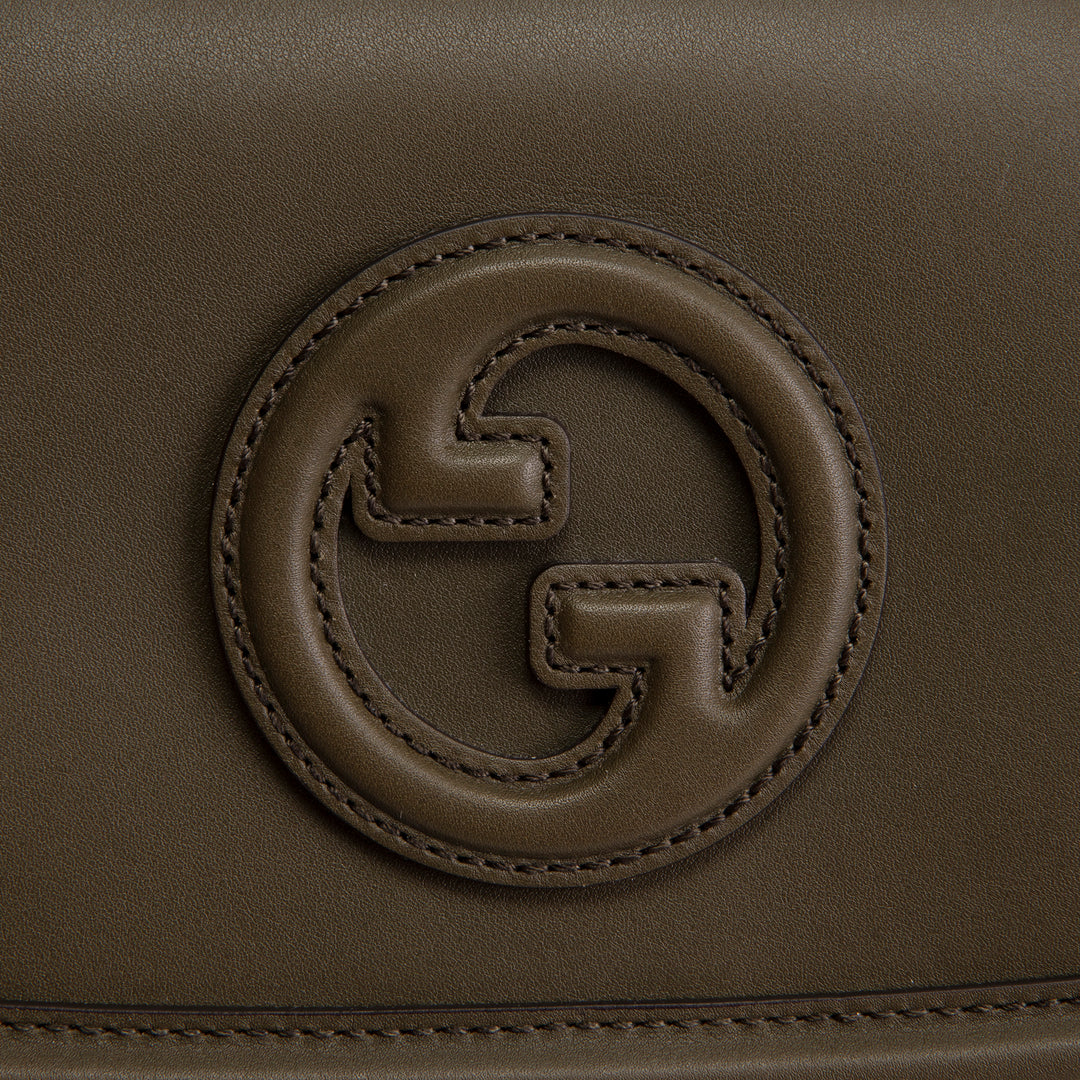 GUCCI Blondie Medium Top Handle Shoulder Bag - Olive Green