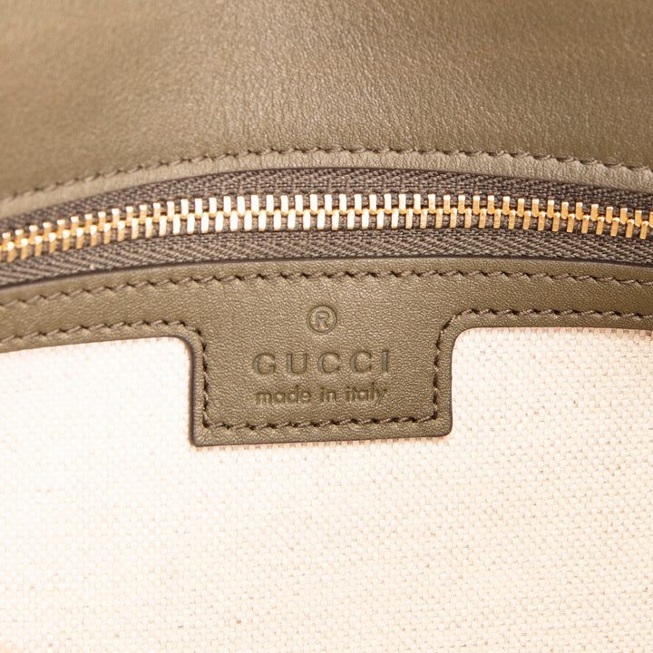 GUCCI Blondie Medium Top Handle Shoulder Bag - Olive Green