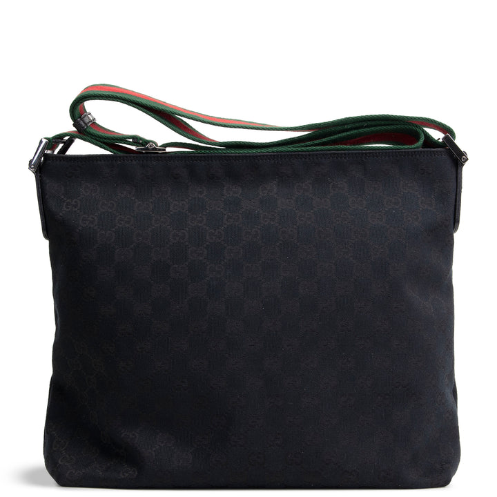 GUCCI GG Canvas Web Messenger - Black