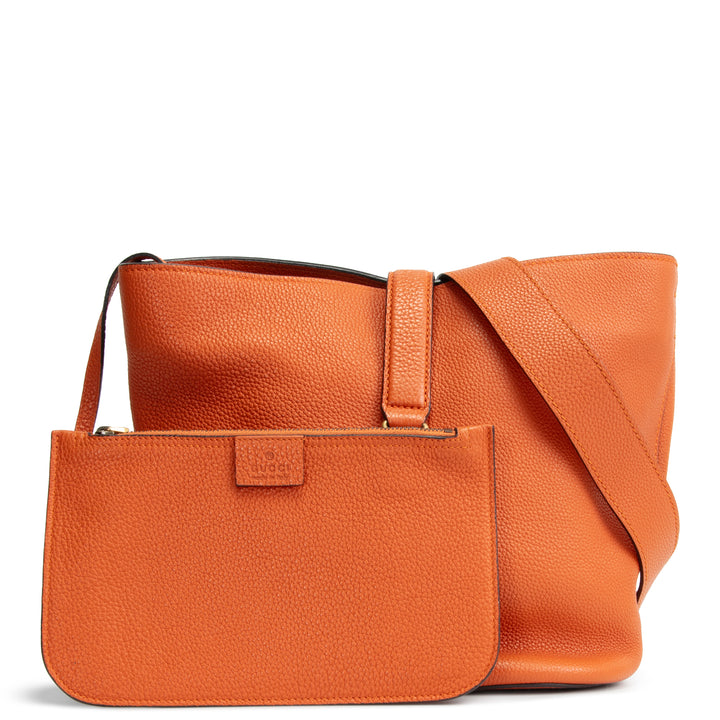 GUCCI Soft Leather Jackie Bucket Bag