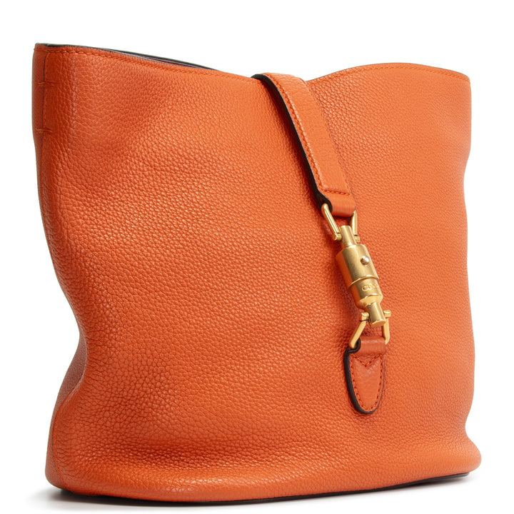 GUCCI Soft Leather Jackie Bucket Bag