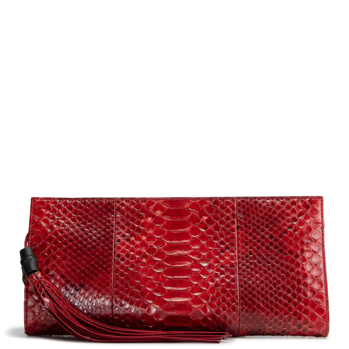 GUCCI Python Bamboo Clutch - Red