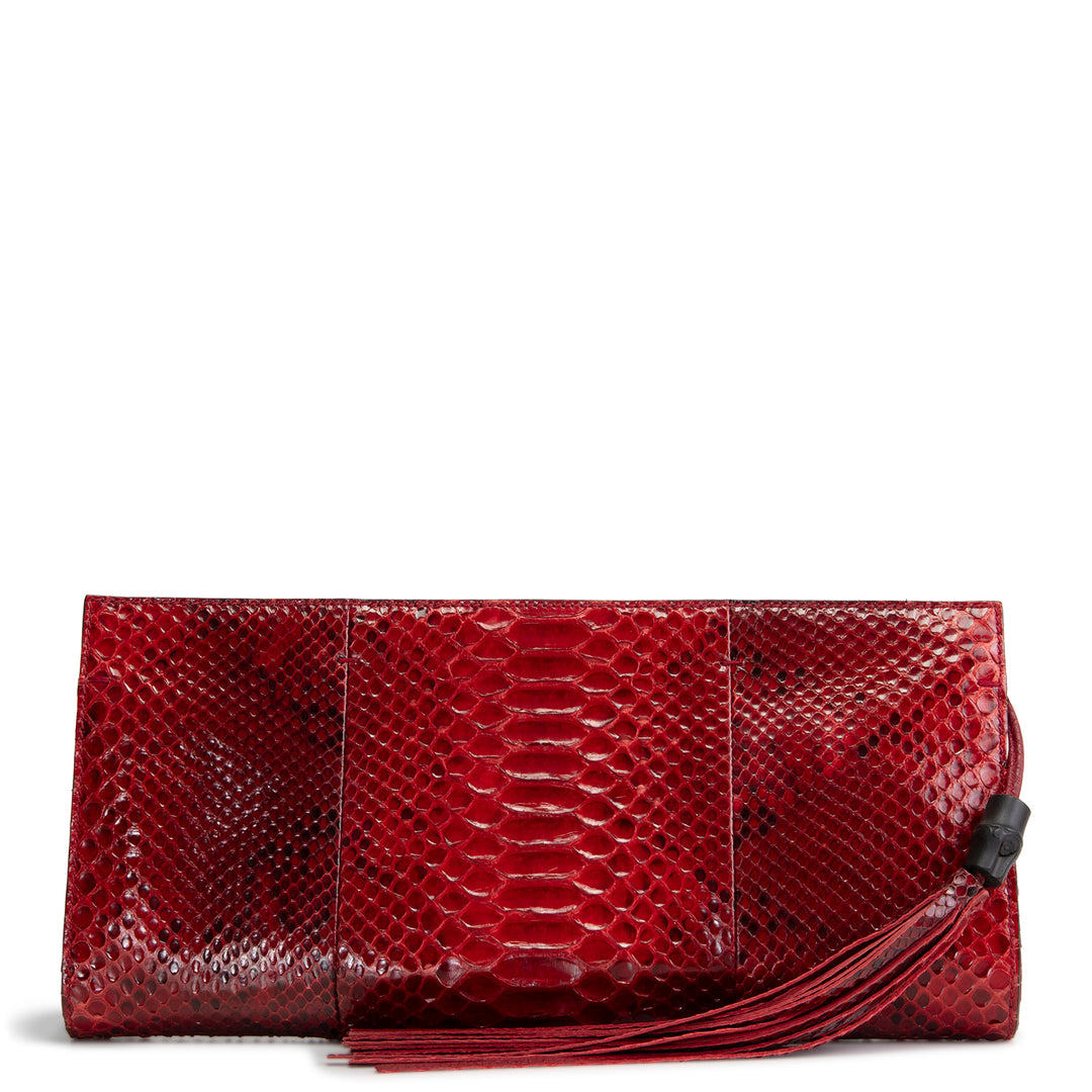 GUCCI Python Bamboo Clutch - Red