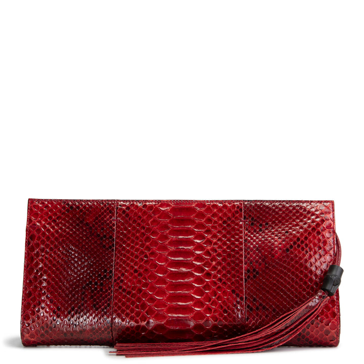 GUCCI Python Bamboo Clutch - Red