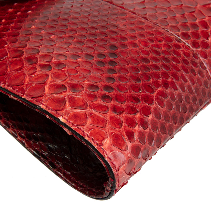 GUCCI Python Bamboo Clutch - Red