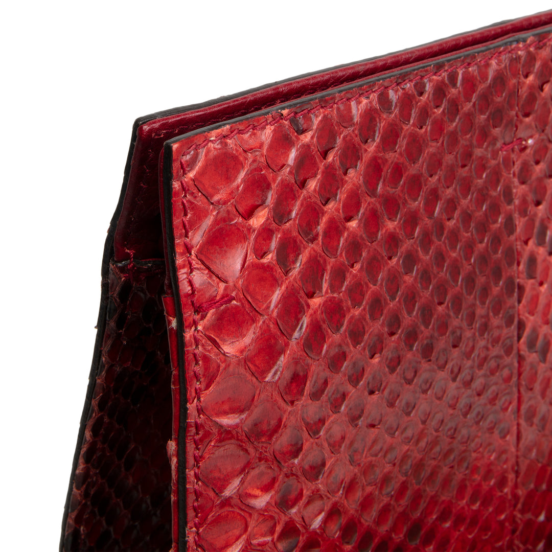 GUCCI Python Bamboo Clutch - Red
