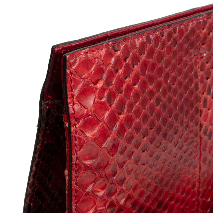 GUCCI Python Bamboo Clutch - Red