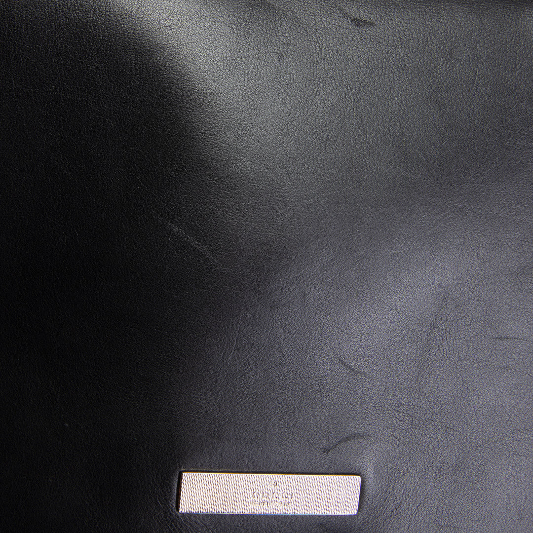 GUCCI Leather Flap Shoulder Bag - Black OUTLET FINAL SALE