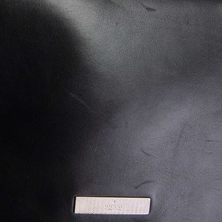GUCCI Leather Flap Shoulder Bag - Black OUTLET FINAL SALE