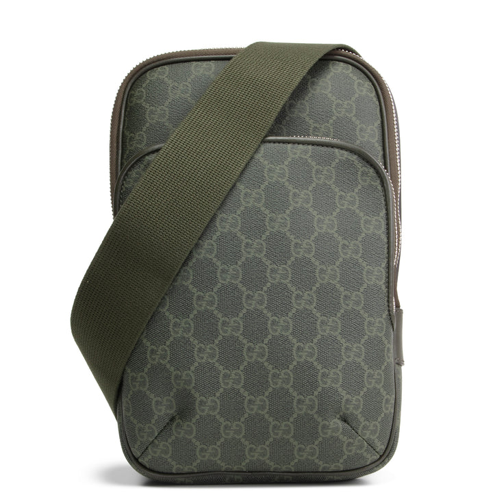 GUCCI GG Supreme Monogram  Sling Bag - Forest Green