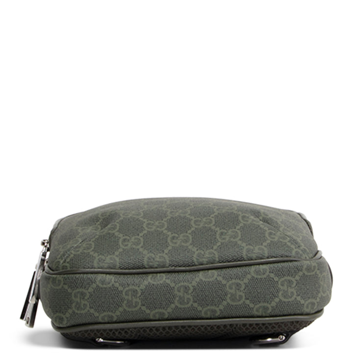 GUCCI GG Supreme Monogram  Sling Bag - Forest Green