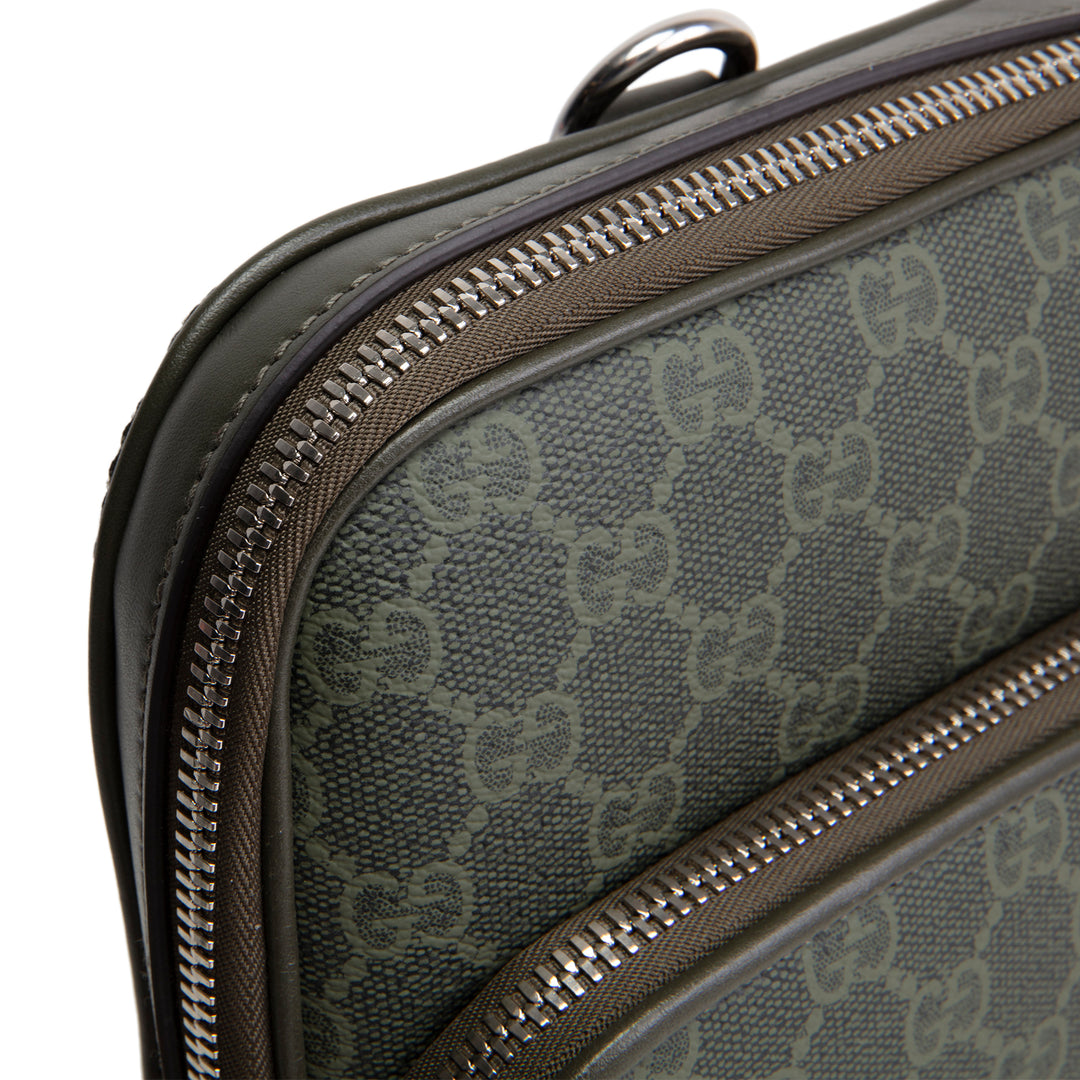 GUCCI GG Supreme Monogram  Sling Bag - Forest Green