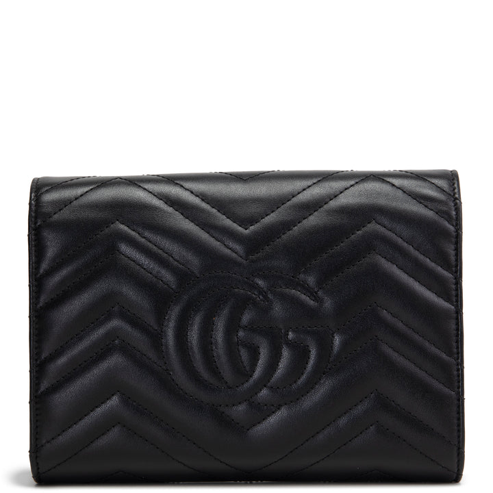 GUCCI Matelasse GG Marmont Wallet on Chain - Black