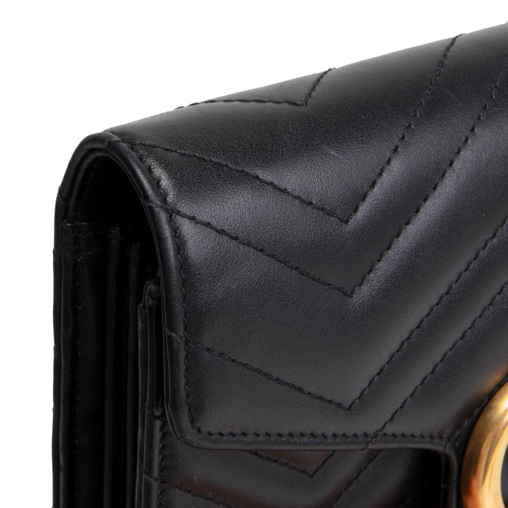 GUCCI Matelasse GG Marmont Wallet on Chain - Black