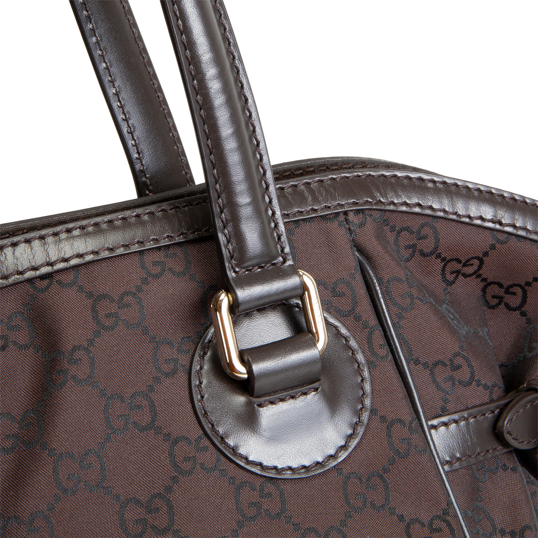 GUCCI GG Nylon Full Moon Tote - Brown
